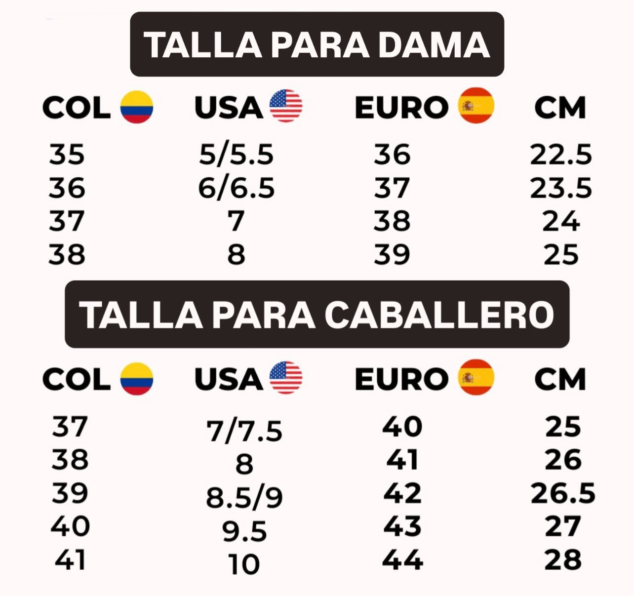 Guía de Tallas